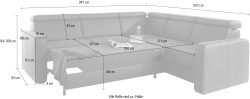 sit&more Ecksofa »Bologna«, inklusive Kopfteilverstellung und Federkern, wahlweise mit Bettfunktion und Schubkasten