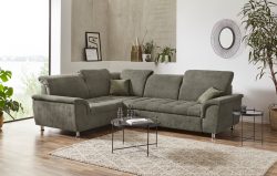 DOMO collection Ecksofa »Franzi«, wahlweise mit Kopfteilverstellung (dann Breite: 275 cm), optional mit Bettfunktion, inklusive Zierkissen