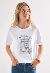 STREET ONE Rundhalsshirt Sommershirt mit Frontprint
