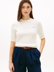 Tommy Hilfiger - Pullover, kurzarm, für Damen, Creme, Größe XL
