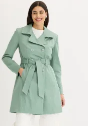 bonprix Trenchcoat mit abnehmbarem Bindegürtel, 2-Reiher