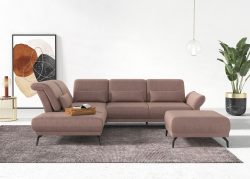 INOSIGN Ecksofa »Coco«, wahlweise mit Sitztiefen, Armteil- und Kopfteilverstellungim Cord, mit Füssen 15 cm hoch