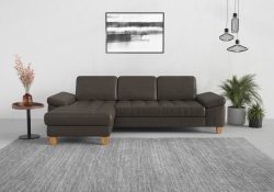 sit&more Ecksofa, mit Recamiere, mit oder ohne Bettfunktion, Bettkasten, Füsse Eiche