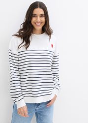bonprix Sweatshirt, Oversize Passform, gestreiftes Design im bretonischen Stil