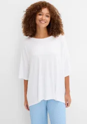 bonprix Oversize-Shirt aus fließender Viskoseweiß 36Damen