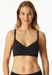 Schiesser Soft-BH mit Cups Schwarz - Unique Cotton für Damen, Größe 75C, 90 % Baumwolle, 10 % Elasthan