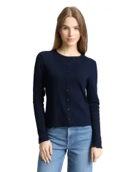 TOM TAILOR Denim Langarmshirt mit gewelltem Abschluss