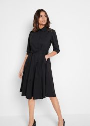 bonprix 2-in-1-Kleid Set, 2 tlg. für Businessmode, aus Baumwolle, ausgestellte Passform