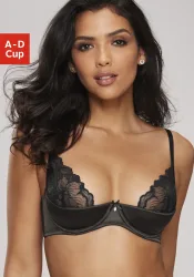 LASCANA Büstenhebe aus edlem Satin-Material mit dezent transparenter Spitze, sexy Dessous