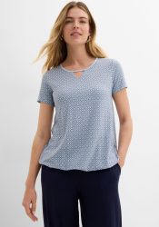 bonprix T-Shirt Regular Fit, Kurzarm-Design, mit Gummizug, aus Viskose und Elasthan