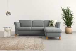 Home affaire Ecksofa »Trelleborg«, Federkern-Polsterung, wahlweise mit Bettfunktion und Bettkasten, Kopfstützen optional