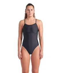 Arena W Arena Solid Swimsuit Lightdrop Back B Badeanzug Damen, schwarz, Grösse: D 44