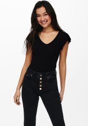 Only - T-Shirt, für Damen, Black, Größe M