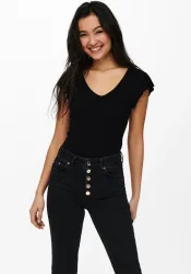 Only - T-Shirt, für Damen, Black, Größe M