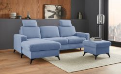 Places of Style Ecksofa »Lolland«, Wahlweise mit Bettfunktion und Bettkasten, Federkern, auch mit abwischbarem Bezug