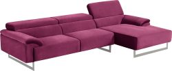 Egoitaliano Ecksofa »Malika«, mit Recamiere, inkl. Kopfteilverstellung und chromfarbenen Metallfüssen