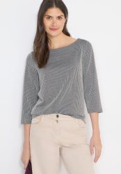 Cecil 3/4-Arm-Shirt mit Streifen Muster