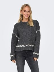 Only - Pullover, für Damen, Dunkelgrau, Größe S