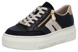 Rieker Plateausneaker Schnürschuh, Halbschuh, Freizeitschuh mit seitlichem Reissverschluss