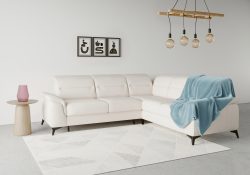 sit&more Ecksofa »Sinatra«, optinal mit Kopfteilverstellung und Armteilfunktion oder mit Kopfteilverstellung, Armteilfunktion, Bettfunktion und Schubkasten, langer Schenkel links oder rechts bestellbar, mattschwarze Metallfüsse