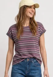 STREET ONE Shirttop Sommershirt mit überschnittenen Schultern