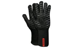 Grill-Handschuhe Premium BBQ aus Aramid/Nomex, Schwarz/ Rot, 2er-Set, Größe 10