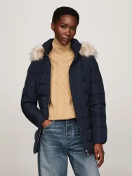 Tommy Hilfiger Steppjacke mit Kapuze mit Logopatch
