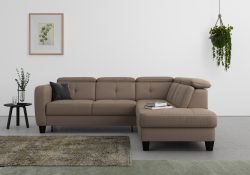 sit&more Ecksofa »Bellucci«, inklusive Kopfteilverstellung und Federkern, wahlweise mit Bettfunktion und Bettkasten
