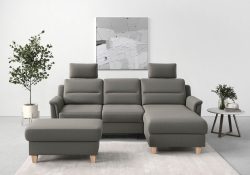 sit&more Ecksofa »Farö«, inklusive Federkern, mit naturfarbenen Füssen, wahlweise mit Bettfunktion und Bettkasten