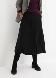bonprix Midirock aus Punto di Romaschwarz 48Damen
