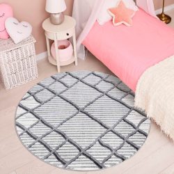 Carpet City Teppich »YOUNG965«, rund, 11 mm Höhe, Moderner Jugend-Teppich mit Raute-Optik