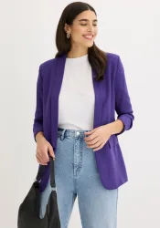 bonprix Jackenblazer femininer Stil, schmale Passform, schmales und langes Reverse