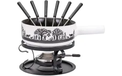 Kadastar - Käsefondue-Set, 22cm, Schwarz/Weiss