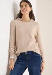 Cecil Kapuzenpullover Strick mit Strukturdetail