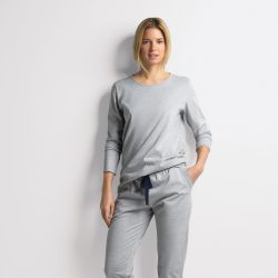 ISA bodywear - Shirt langarm, Rundhals, für Damen, Schiefergrau, Größe S