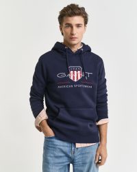 Gant - hoodie archive shield, für Herren, Blau, Größe XXL
