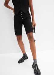 bonprix Bermudas aus elastischem Baumwoll-Mix, Regular Fit Passform, hohe Taille