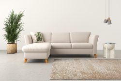Home affaire Ecksofa »Trelleborg«, Federkern-Polsterung, wahlweise mit Bettfunktion und Bettkasten, Kopfstützen optional