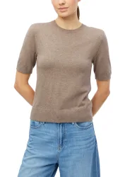 s.Oliver Rundhalspullover Halbarm Sommer-Strickpullover aus Viskose