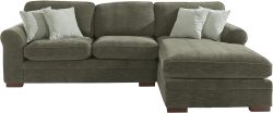 Timbers Ecksofa »Broughton«, weicher Sitzkomfort, incl. 4 Zierkissen, Keder