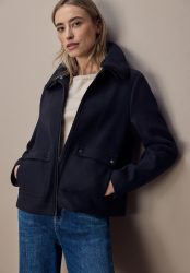 STREET ONE Kurzjacke ohne Kapuze Abnehmbarer Kragenbesatz