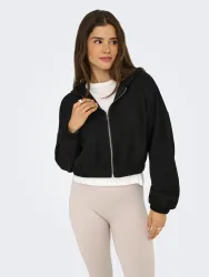 Only Lingerie - Sweatjacke mit Kapuze, für Damen, Black, Größe L