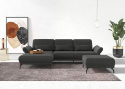 INOSIGN Ecksofa »Coco«, wahlweise mit Sitztiefen, Armteil- und Kopfteilverstellungim Cord, mit Füssen 15 cm hoch