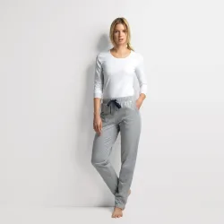 ISA bodywear - Hose lang mit Eingriffstaschen und Kordel, für Damen, Schiefergrau, Größe XL