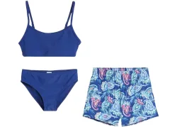 bonprix Bikini + Shorts (3-tlg.Set)blau 140Mädchen