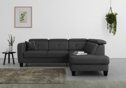 sit&more Ecksofa »Bellucci«, inklusive Kopfteilverstellung und Federkern, wahlweise mit Bettfunktion und Bettkasten