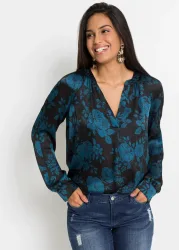 bonprix Tunika moderner Look, gerade Passform, aus Polyester, mit schönem Druck