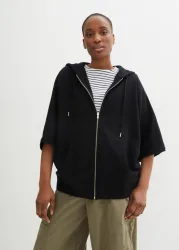 bonprix Sweatjacke Oversize-Passform, mit Kapuze, aus Baumwolle