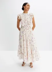 bonprix Maxikleid aus reiner Baumwollebeige 50Damen