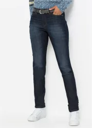 bonprix Mom-Jeans Mid Waist, Komfort-Stretchblau 36Damen